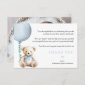 Baby shower d'attente bleu foncé Merci (Devant / Derrière)