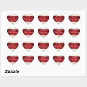 Baby shower Datum Dazzling Sparkles Rood Hart Sticker (Vel)