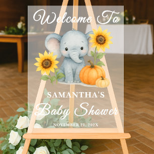 Baby shower d'automne Baby Elephant Welcome Froste