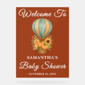 Baby shower d'automne Boho Hot Air Balloon Welcome (Recto)