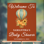 Baby shower d'automne Boho Hot Air Balloon Welcome (Neutre)
