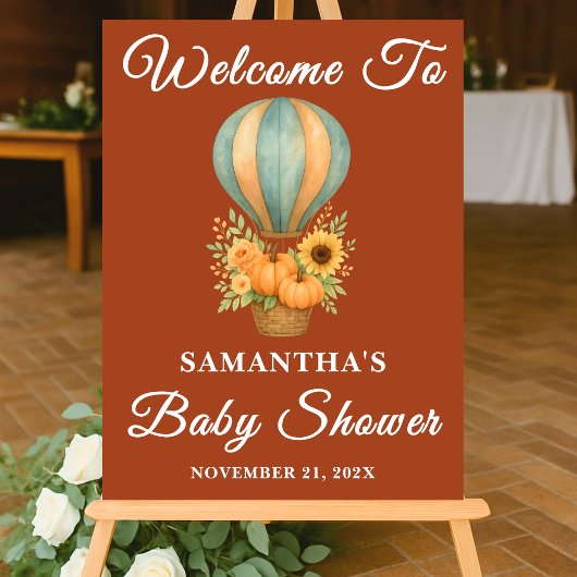 Baby shower d'automne Boho Hot Air Balloon Welcome