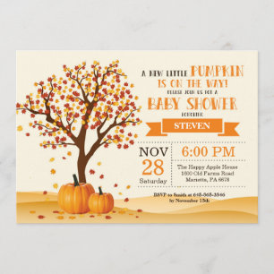 Baby shower d'automne Carte d'invitation Arbres et