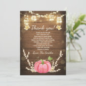 Baby shower d'automne citrouille Carte de remercie (Debout devant)