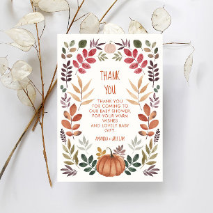 Baby shower d'automne Citrouille Merci