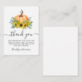 Baby shower d'automne citrouille Merci Carte de no (Devant / Derrière)