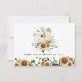 Baby shower d'automne Citrouille vert Cartes de co (Dos)