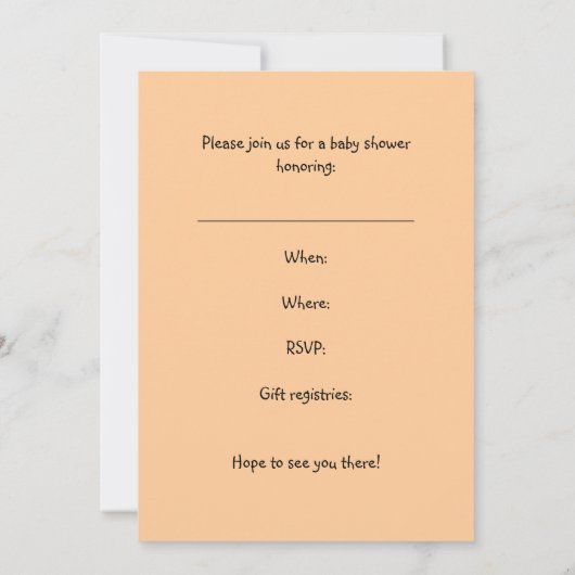 Baby shower d'automne Invitation Bébé Buggy (Dos)