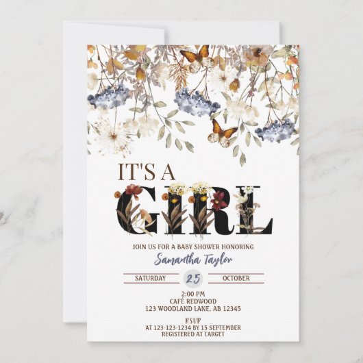 Baby shower d'automne Invitation, Invitation de do (Devant)