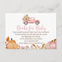 Baby shower d'automne Livres pour cartes pour bébé