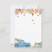 Baby shower d'automne Merci Cartes pour un garçon  (Dos)