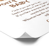 Baby shower d'automne Ne pas dire Baby Game Poster (Coin)