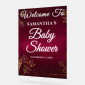 Baby shower d'automne or Bourgogne Bienvenue (Angle)