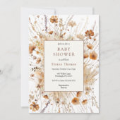 Baby shower d'automne Orange Floral Invitation (Devant)