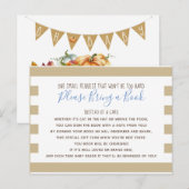 Baby shower d'automne petit Citrouille Carte de li (Devant / Derrière)