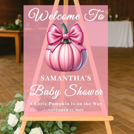 Baby shower d'automne rose Citrouille Accueil