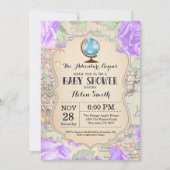 Baby shower d'aventure Floral Carte Voyage Monde (Devant)