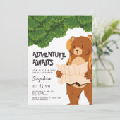 Baby shower d'aventure Ours de bois Invitation (Debout devant)