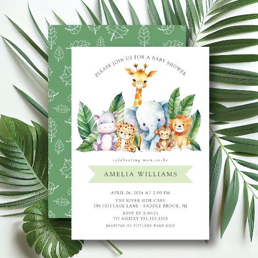 Baby shower d'aventure Safari Invitation
