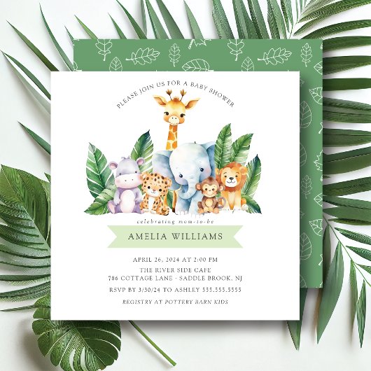 Baby shower d'aventure Safari Invitation