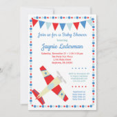 Baby shower d'avion Invitation garçon bébé (Devant)
