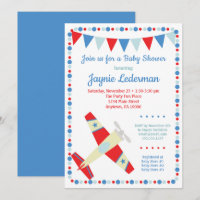 Baby shower d'avion Invitation garçon bébé