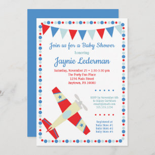 Baby shower d'avion Invitation garçon bébé