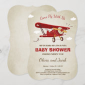 Baby shower d'avion Invitation Voyage Aventure (Devant / Derrière)