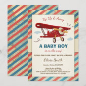 Baby shower d'avion Invitation Voyage Aventure (Devant / Derrière)