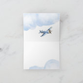 Baby shower d'avion vintage Merci Cartes (Intérieur)