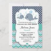 Baby shower de baleine Invitation personnalisée Ba (Devant)