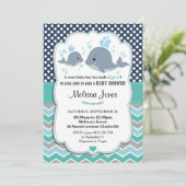 Baby shower de baleine Invitation personnalisée Ba (Debout devant)
