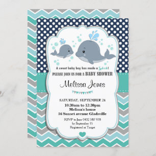 Baby shower de baleine Invitation personnalisée Ba