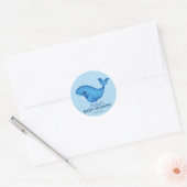 Baby shower de baleine merci autocollant (Enveloppe)