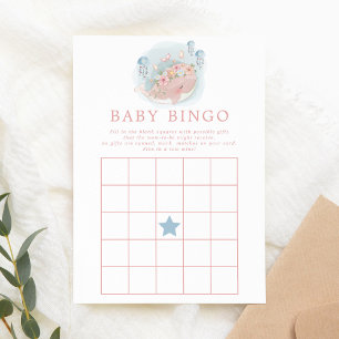Baby shower de baleine rose Bingo Invitation de je