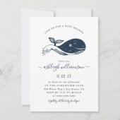 Baby shower de baleines marines bleu Invitation (Devant)