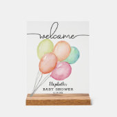Baby shower de ballons d'aquarelle Bienvenue (Recto)
