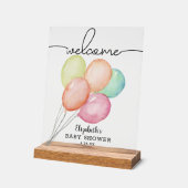 Baby shower de ballons d'aquarelle Bienvenue (Angle)