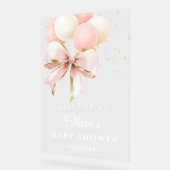 Baby shower de ballons rose Bow Welcome Signal acr (Angle)