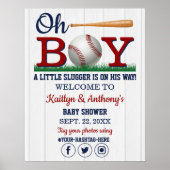 Baby shower de baseball Boys Affiche de bienvenue (Devant)