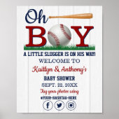 Baby shower de baseball Boys Affiche de bienvenue (Devant)