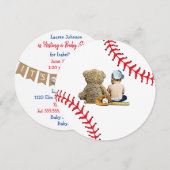 Baby shower de baseball du garçon Invitation à thè (Devant / Derrière)