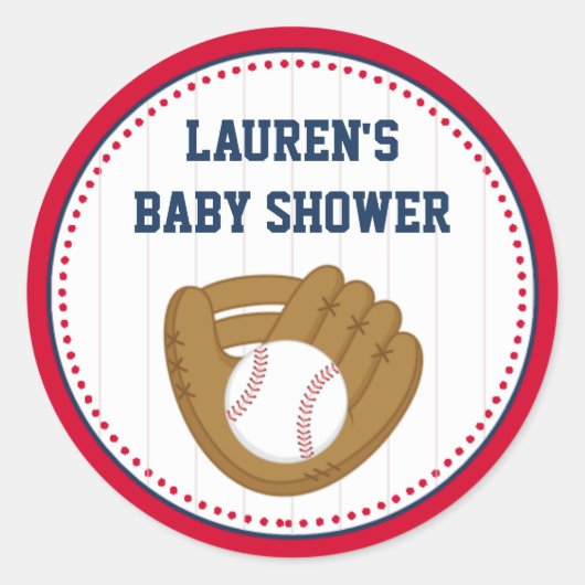 Baby shower de baseball Favoriser les étiquettes S (Devant)