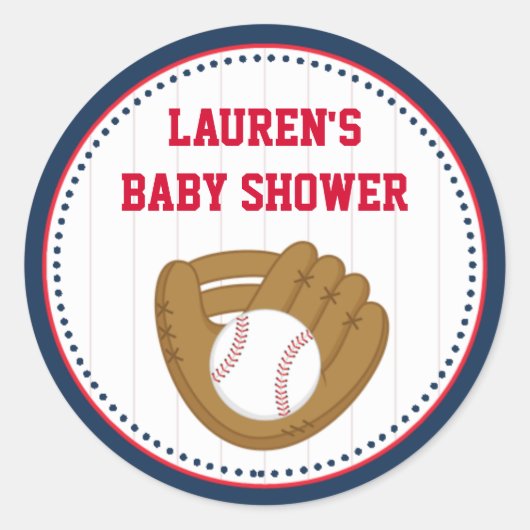 Baby shower de baseball Favoriser les étiquettes S (Devant)
