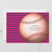 Baby shower de baseball FILLE PINK Blue Invitation (Dos)