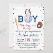 Baby shower de baseball Invitation Little Slugger (Devant)