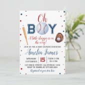 Baby shower de baseball Invitation Little Slugger (Debout devant)