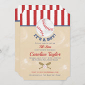 Baby shower de baseball Invitation Style de billet (Devant / Derrière)
