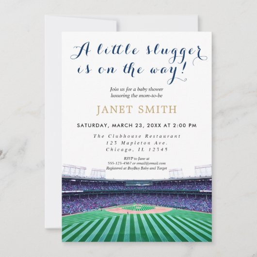 Baby shower de baseball thème Invitation (Devant)