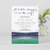 Baby shower de baseball thème Invitation (Debout devant)